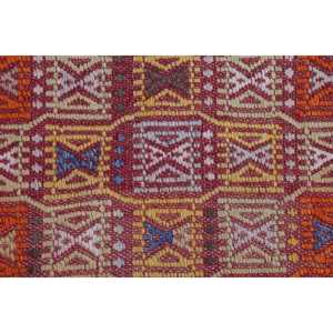 5.4x6.2 ft Rug, Vintage Rug, Turkish <b>Red</b> <b>Wool</b> Striped Rug - Product Image 4