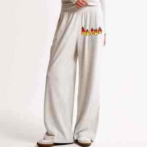 2025 nouveauté haute qualité broderie personnalisée Logo jambe droite Baggy pantalons de survêtement pour femmes décontracté Hip Hop Style solide motif - Product Image 1