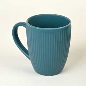 ชุดแก้วกาแฟเซรามิกสีเทอร์ควอยซ์ ลายเพ้นท์มือ ใช้กับเครื่องล้างจานและไมโครเวฟได้ พร้อมช้อน - Product Image 4