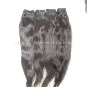 Extensiones de cabello humano natural indio sin procesar alineadas con cutícula virgen 100% sin procesar químicamente sin procesar Remy-Paquete al por mayor - Product Image 1