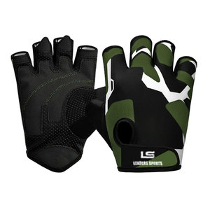 Guantes de Gimnasio de Cuero de Alta Calidad, Medios Dedos, Transpirables, Antideslizantes, con Correa Ajustable para la Muñeca - Product Image 2