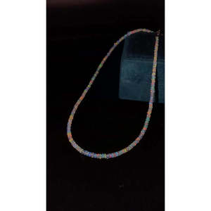 Trendy Ethiopian <b>Opal</b> <b>Necklace</b> 3-4.5 mm Diamond Pearl Stainless Steel Strand Chain for Religious Cute Wedding Party Perfect Gift - Product Image 1