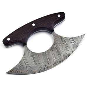Couteau Ulu Alaskan en acier Damas Nordic Forge, fourreau en cuir, manche en bois de Wengé, coupe-pizza, lame de 6-7,9 pouces, couteaux ambidextres - Product Image 2