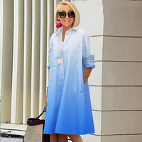Nouvelle Collection Automne 2025, Robe Midi à Col Chemise à Manches Longues Imprimée à Pois, Tendance et Élégante