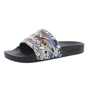 Chaussures Adidas Adilette pour femmes Couleur : Noir foncé/Bleu/Blanc 100% authentiques - Product Image 1