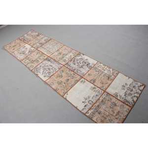 Alfombra Turca Vintage, Alfombra de 2,3x7,8 pies, Alfombra Marrón Ombré - Product Image 2