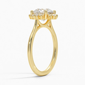 Hermoso anillo de compromiso de oro amarillo de 14K con diamante cultivado en laboratorio VVS, joyería de moda fina de gama alta para mujeres del fabricante de la India - Product Image 3