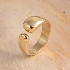 Minimalist <b>Open</b> Brass <b>Ring</b> 18k Gold Plated Band Wholesale <b>Ring</b> For Men's - Product Image 5