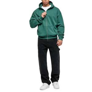 Sudadera con capucha con estampado de soplo personalizado 300gsm estilo casual para otoño bordado y serigrafía cremallera algodón polar sudaderas con capucha para hombre - Product Image 4