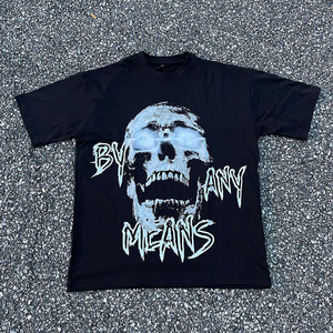 เสื้อยืดครอปโอเวอร์ไซส์ผ้าคอตตอนพิมพ์ลาย DTG เสื้อยืดครอปโอเวอร์ไซส์ผ้าคอตตอนบ็อกซี่แบบปรับแต่งได้น้ำหนักมาก100% - Product Image 5