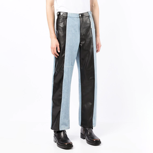 กางเกงหนัง PU ของผู้ชายปรับแต่งได้น้ำหนักเบาทรงบางพอดีผ้าใหม่สไตล์นิ่มสีดำโลโก้กีฬาลำลองรวมแสง - Product Image 6