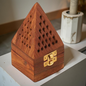 Quemador de incienso de resina de diseño único para fragancia casera, difusor de aromaterapia de madera epoxi Bakhoor árabe Oud, incienso Madhkan - Product Image 1