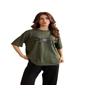 T-shirts lourds pour femmes t-shirt décontracté pour femmes t-shirt surdimensionné femmes chemise respirante 100% coton - Product Image 1