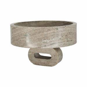 Juego de cuencos decorativos de mármol Rockwell, diseño moderno negro y marrón con base de pedestal, cuencos de mármol elegantes para decoración del hogar con estilo - Product Image 5