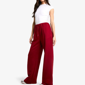 Pantalones Deportivos de Mujer de Color Sólido para Invierno, Cintura Alta con Cordón, Ecológicos, 100% Algodón, Diseño OEM, Oferta - Product Image 5