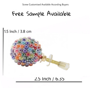 Perillas de cajón de armario con tachuelas de cuentas de resina de colores mezclados de estilo moderno y tirador para cocina, dormitorio, baño, uso de armario - Product Image 2