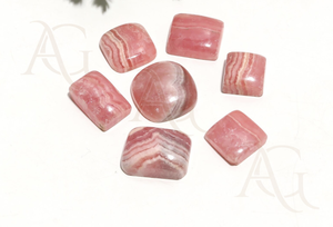 โรโดโครไซต์เบาะอัญมณีหลวมสีชมพูทึบแสงขายส่งเครื่องประดับเงินทำสีทอง - Product Image 5