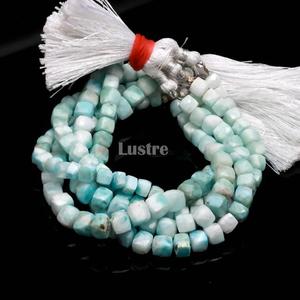 Cuentas Sueltas de Larimar Azul Natural, Forma Cúbica Facetada, 6mm, 8 Pulgadas, para la Fabricación de Joyas - Marca Lustre, Modelo LD - Product Image 4