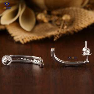 0.434 TDW rond brillant coupe or blanc plaqué boucle d'oreille Labgrown HPHT/CVD diamant bijoux classique Style religieux anniversaire - Product Image 4