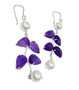 Pendientes de plata de ley 925 hechos a mano para mujer, aretes de piedras preciosas naturales, único y elegante, venta al por mayor - Product Image 1