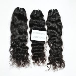 Extensiones de cabello humano de estilo recto con extensiones onduladas de color negro sedoso Virgen sin procesar 100% templo indio de la mejor calidad al por mayor - Product Image 3