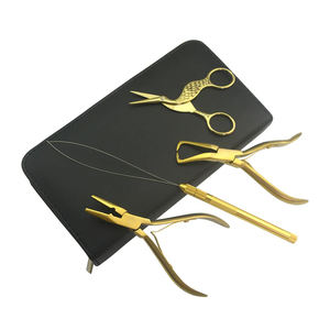 Juego de herramientas de alicates para extensiones de pelo de trama de acero inoxidable chapado en oro de alta calidad al por mayor Juego de alicates Microlink - Product Image 2