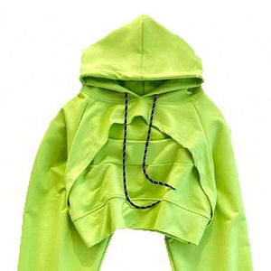 Hot Style Femmes Crop Hoodies 100% Coton Col À Capuche Avant Logo pour Hiver Top Vente - Product Image 5