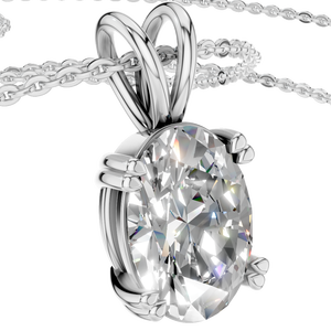 Bijoux en or de luxe, dropshipping, cadeau pour la fête des mères, or massif 14 carats, pendentif ovale en moissanite 1 carat, chaîne à maillons, plaqué rhodium - Product Image 4