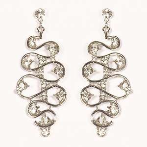 Urthn ต่างหูห้อยหินออสเตรียเครื่องประดับ1301634ชุบโรเดียม dangler - Product Image 1