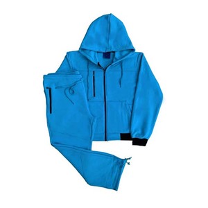 Venta al por mayor de fábrica Diseño de logotipo personalizado de algodón de lana de manga larga con cremallera Sudadera con capucha y pantalones Ropa deportiva Hombres Chándales de dos piezas - Product Image 4