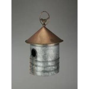 Nichoirs galvanisés avec des bases en bois naturel alliant charme rustique et fonctionnalité pour les abris d'oiseaux extérieurs - Product Image 3