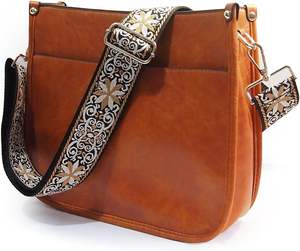 Bolso bandolera de cuero de Color sólido de estilo Retro para mujer, bandolera clásica multifuncional con correa para el hombro elegante - Product Image 4