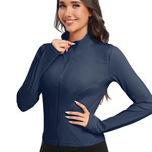 Chaqueta Deportiva de Manga Larga para Mujer, Diseño Cómodo, Color Sólido, Chaqueta de Yoga con Cierre, Chaquetas Deportivas para Mujer, Venta al Por Mayor - Product Image 1