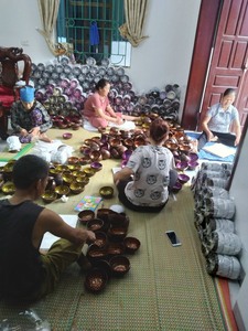 Bol en noix de coco laquée fabriqué au Vietnam avec peinture Bol en coquille de noix de coco naturelle - Product Image 4