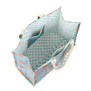 Bolso de mano de algodón acolchado grande hecho a mano, cremallera ecológica Floral Vintage, personalizable para viajes de compras de otoño - Product Image 5