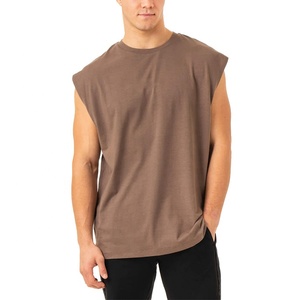 Maillot de corps sans manches de qualité personnalisé pour hommes débardeur vierge en coton vieilli vêtements de sport t-shirt gilet pour hommes - Product Image 4