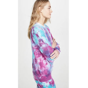 Estilo Mujer Tie Dye Sudadera Bloque de color Cuello redondo Camiseta Mujer Manga larga Estampado floral Pullover Sudadera con capucha Sudadera de algodón - Product Image 1