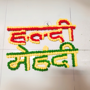 Décor de mariage indien Haldi Mehndi signe pour Haldi Mehndi cérémonie Mehndi fonction décoration article pour mariage - Product Image 5