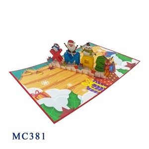 การ์ดป๊อปอัพคริสต์มาส3D งานหัตถกรรมกระดาษงานฝีมือจากเวียดนามผลิตภัณฑ์ตัดเลเซอร์ของขวัญและงานฝีมือดีไซน์ตามสั่ง3D - Product Image 2