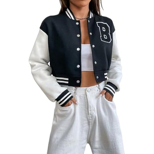 Chaqueta universitaria de gran tamaño con estilo para mujer, ropa de calle transpirable de estilo universitario con letras personalizadas, venta al por mayor, 2025 - Product Image 1