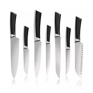 Juego de Cuchillos de Cocina de Acero Inoxidable Alemán de 7 Piezas, Cuchillos de Chef Profesionales con Hoja Láser y Mango Antideslizante - Product Image 1