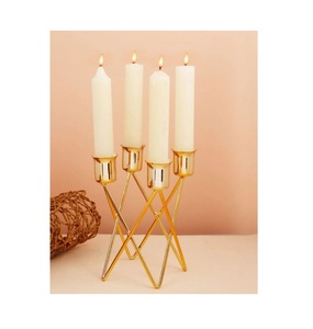 Soporte de vela de color dorado de diseño fabuloso portavelas de metal de Calidad exclusiva al precio más barato por proveedores indios - Product Image 1