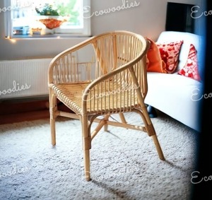 Chaise en rotin de bambou légère de style de luxe chaise en osier intérieure et extérieure confortable pour restaurant cafétéria salon durable - Product Image 3