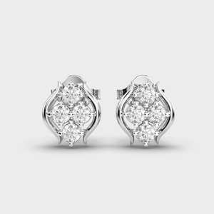 Four Stone Vintage Style Sud <b>Earrings</b> 1.50 + 1.50 CTW Round Cut Prong <b>Set</b> Moissanite Diamond Push Back Charm <b>Stud</b> <b>Earrings</b> - Product Image 3