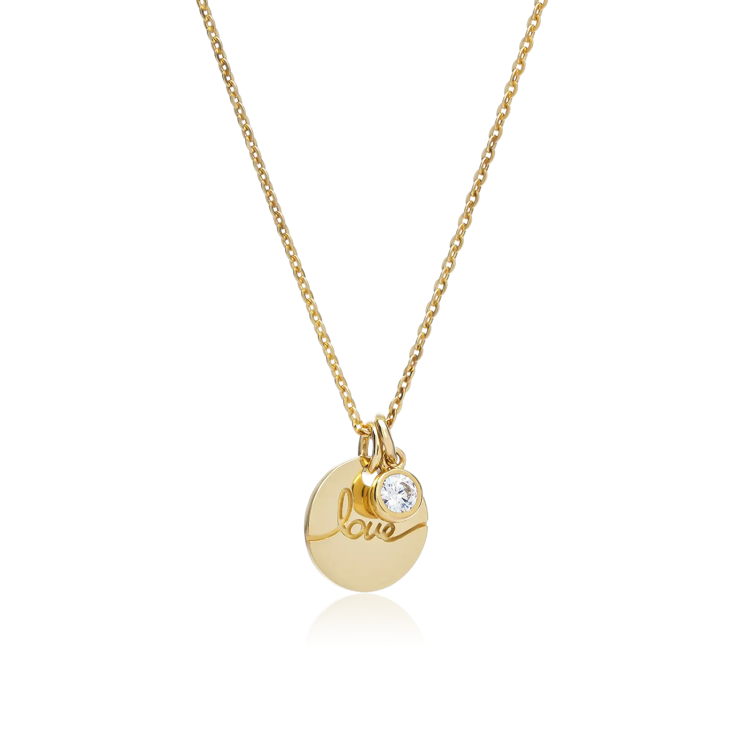 Customized Love Heart Pendant Necklaces Jewelry 14k Solid Gold Jewelry With Cz Stone for Women Vietnam Manufacturer DCMAMD614