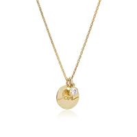 Perhiasan Kalung Liontin Hati Cinta Kustom 14K Perhiasan Emas Padat dengan Batu Cz untuk Wanita Produsen Vietnam DCMAMD614