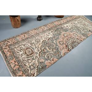 Vintage Turkish <b>Wool</b> Large Area Rug 31 X 98 ft <b>Pink</b> & Blue Patchwork Design for Living Room Decor New Product with Latex Backing - Product Image 2