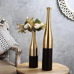<b>Mirror</b> Finished Customize Size High Quality Metal Gold Iron Flower Vase Hammered for Home or Living Room Decor. - Product Image 6
