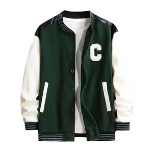 <b>Men's</b> <b>Smart</b> and Stylish Winter <b>Jacket</b> High Quality Letterman Varsity Design with Genuine Wool Body and 100% Cotton Sleeves - Product Image 1