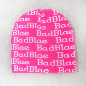 Precio al por mayor letra Jacquard tejido personalizado su logotipo puños deportes Jacquard tejido Beanie moda invierno jacquard Beanie - Product Image 5